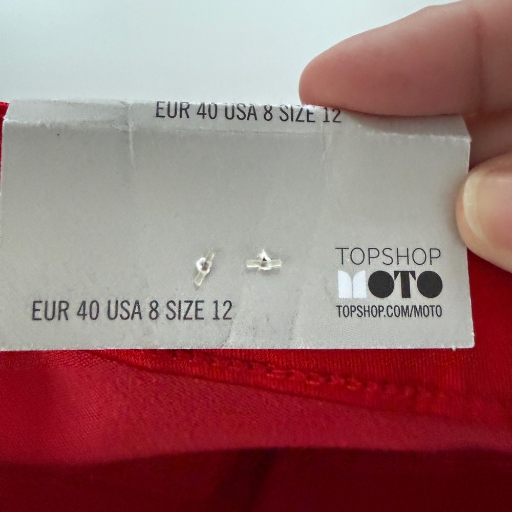 Topshop Red Satin High Waist Stretch Shorts (NWT) - Picture 5 of 5